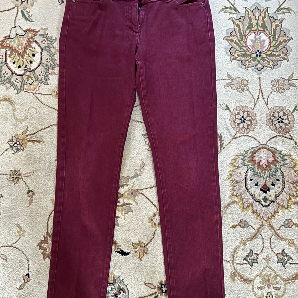 J. McLaughlin Women's Boot Cut Jeans in Burgundy
